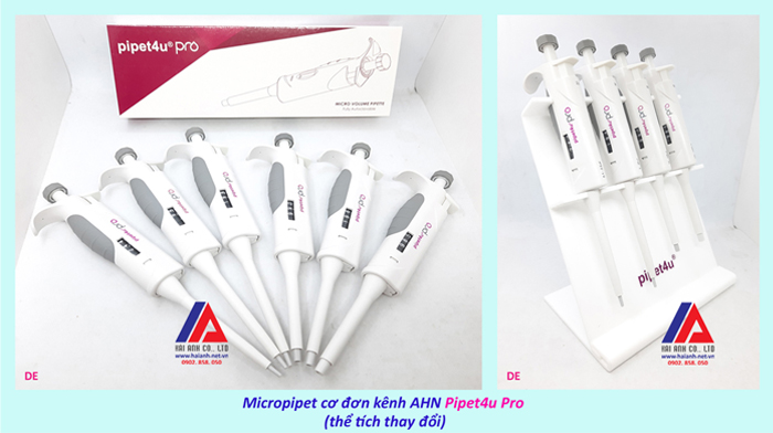 Micropipet cơ 1 kênh AHN Pipet4u Pro Micropipet cơ 1 kênh AHN Pipet4u Pro (thể tích thay đổi)